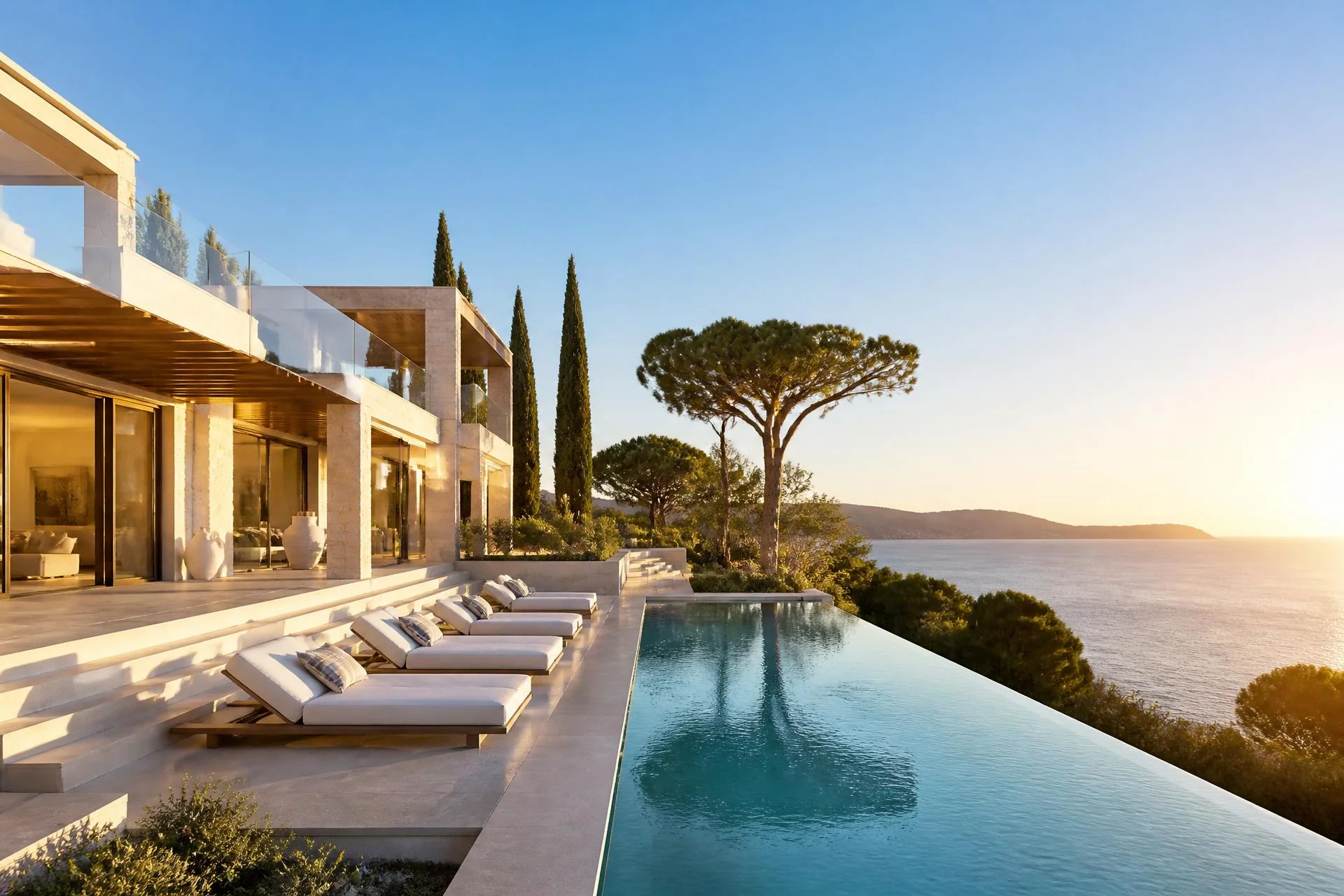 Private Mediterranean residence overlooking the sea